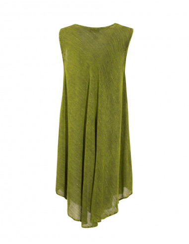 Robe Courte Viscose Crepe Fil Argent San