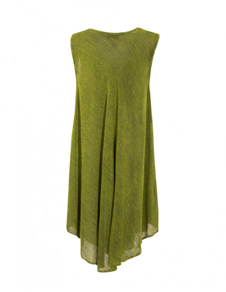 Robe Courte Viscose Crepe Fil Argent San