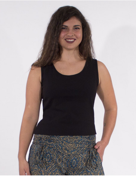 T-shirt 95% cotton 5% elastane sleeveless plain