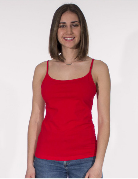 T-shirt 95% cotton 5% elastane straps plain