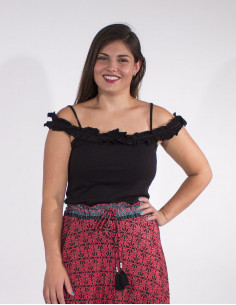 Tshirt 97% Coton 3 Elasthanne Uni Bretel 2