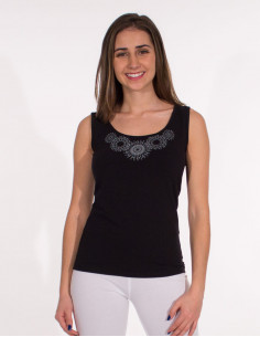 95% cotton 5% elastane mandala sleeveless tee shirt 2