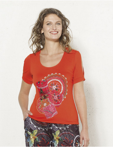 Tee Shirt 95% Viscose 5% Elastane Manc