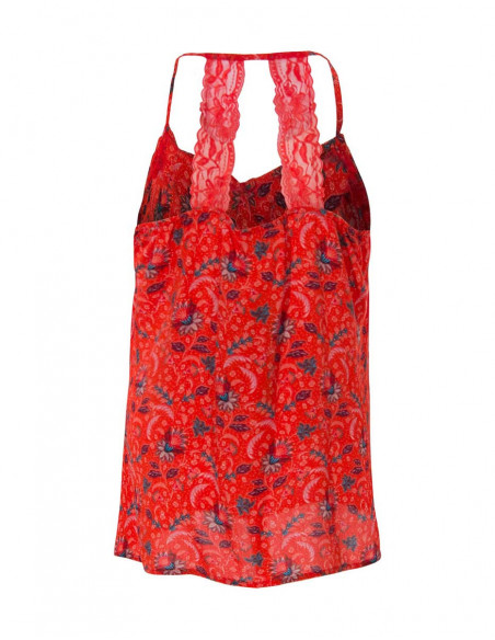 Top Viscose Dos Dentelle Imprime Antika