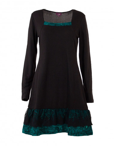 Robe courte manches longues volants