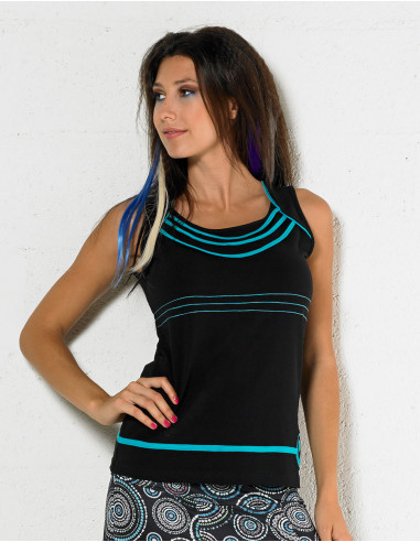 97% cotton 3% spandex sleeveless tee shirt