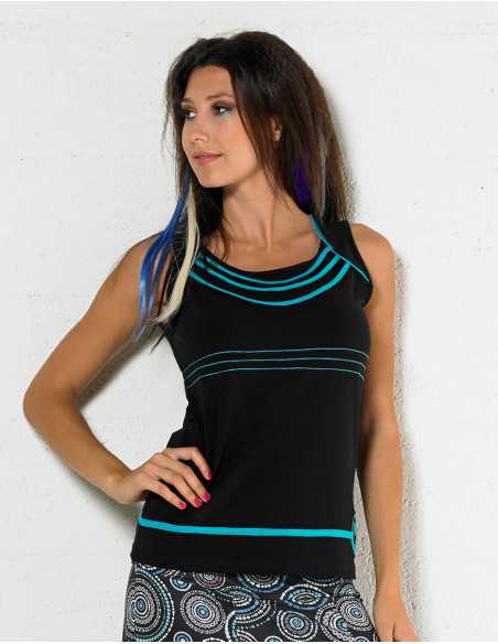 97% cotton 3% spandex sleeveless tee shirt