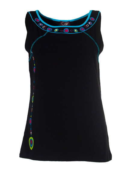 97% cotton 3% spandex sleeveless tee shirt