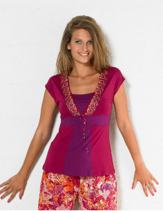 95% rayon 5% spandex tee shirt with short sleeves