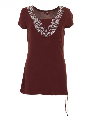 Tee shirt collier ethnique
