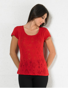 Tee shirt manches courtes effet dévoré