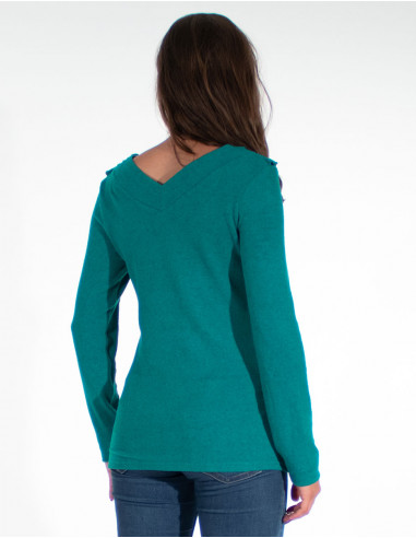 TShirt 97% Polyester 3% Elastane V-neck