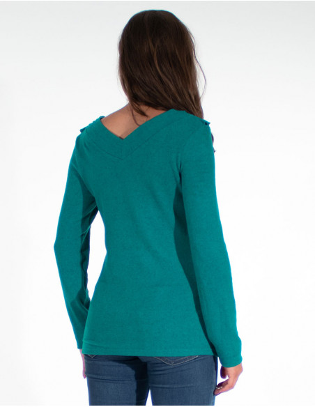 TShirt 97% Polyester 3% Elastane V-neck