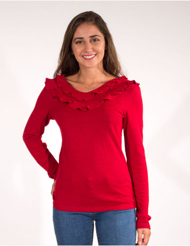 TShirt 97% Polyester 3% Elastane V-neck