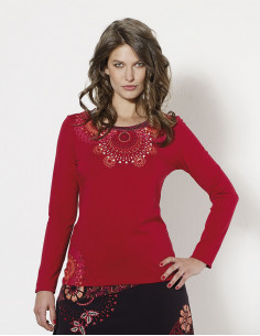 97% cotton 3% elastane tee shirt with place print 2