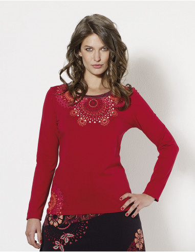 TShirt 97% Coton 3% Elasthanne Imprime