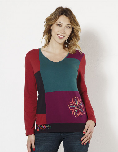 Tee Shirt 95% Coton 5% Elasthanne Patchs