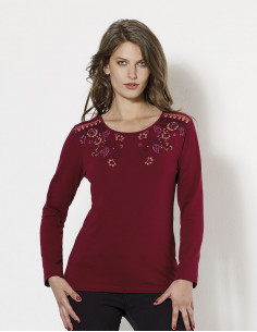 95% cotton 5% elastane tee shirt with flowers 2