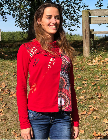 97% cotton 3% elastane tee shirt with bamako print