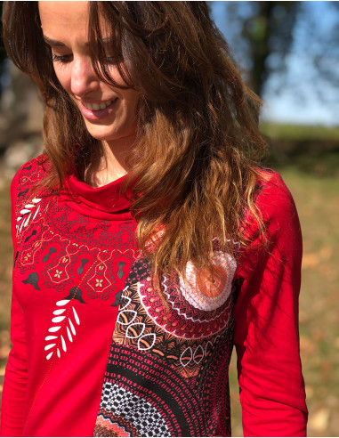 97% cotton 3% elastane tee shirt with bamako print