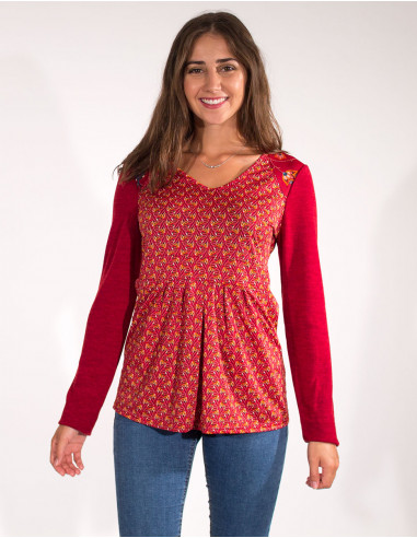 96% Polyester 4% Elasth Knitted Blouse