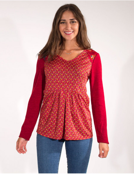 96% Polyester 4% Elasth Knitted Blouse