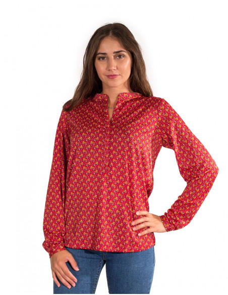 96% Polyester 4% Elasth Knitted Blouse