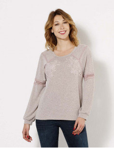 Knitted 60% rayon 35% polyester 5% elastane blouse 2