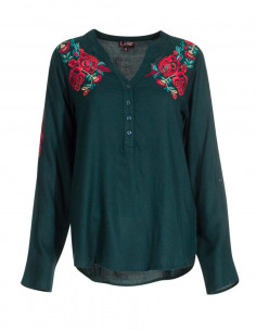 Rayon moss crepe embroidered blouse 2