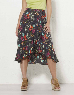 Jupe Longue Viscose Portefeuille Imprime