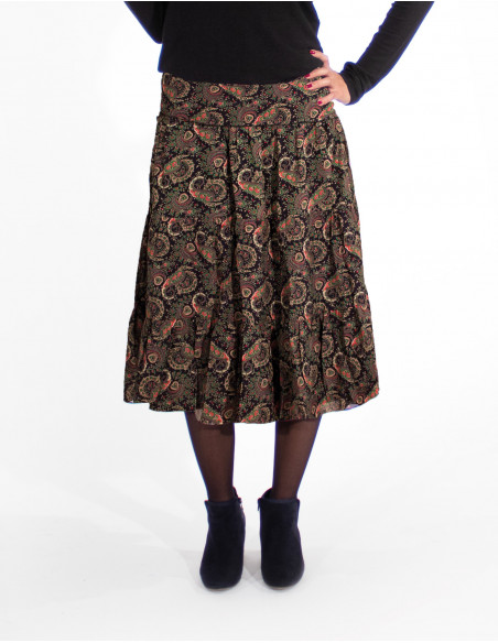 Jupe Polyester Doublee Imprime Persan