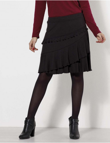 Knitted 95% polyester 5% elastane skirt with magic print