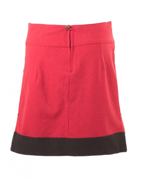 Cotton skirt with embroideries and pompoms