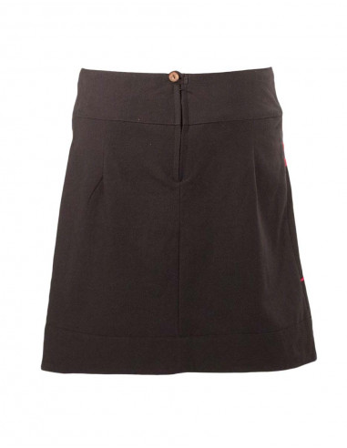 Cotton skirt with embroideries and pompoms