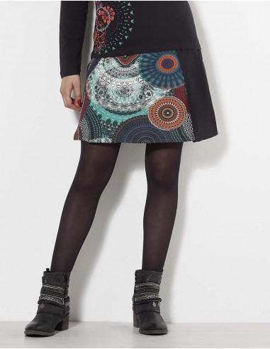 Jupe Maille 97% Coton 3% Elasthanne Imprimé