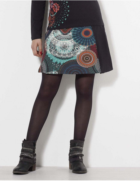 Jupe Maille 97% Coton 3% Elasthanne Imprimé