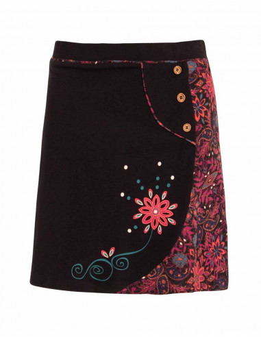 Knitted 97% cotton 3% elastane skirt with laure print