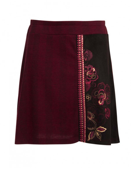 Knitted 63% polyester 32% rayon 5% elastane printed skirt