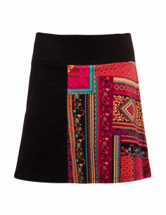 98% Cotton 2% Elastane velvet skirt with tsigane print 2