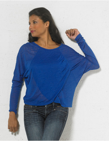 Pull chauve souris effet devoré