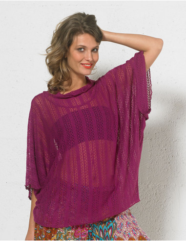 Knitted 65% polyester 35% rayon poncho