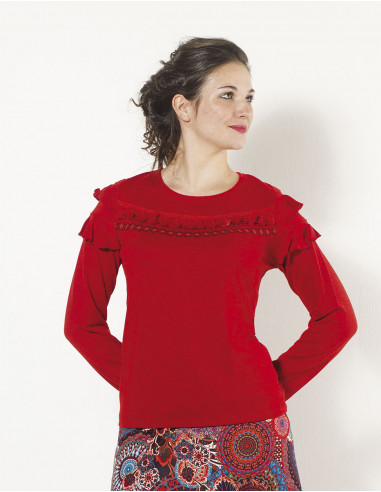 Knitted 95% polyester 5% elastane pullover