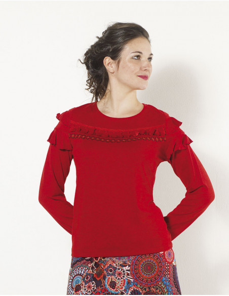 Knitted 95% polyester 5% elastane pullover