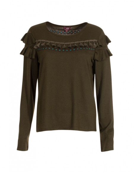 Knitted 95% polyester 5% elastane pullover