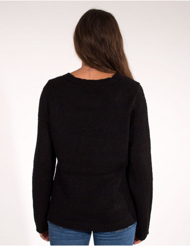 Pull Maille 95%Acrylique 5%Fil Metalliqu