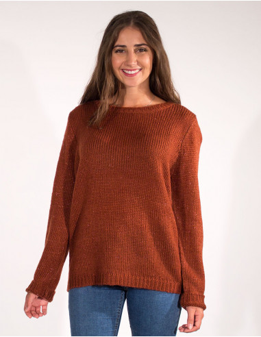Pull Maille 95%Acrylique 5%Fil Metalliqu