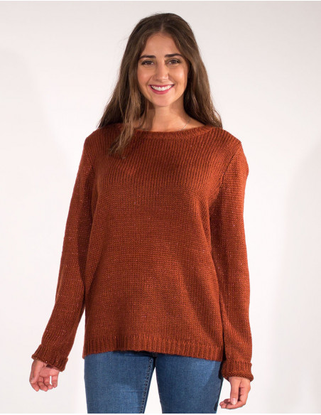 Pull Maille 95%Acrylique 5%Fil Metalliqu