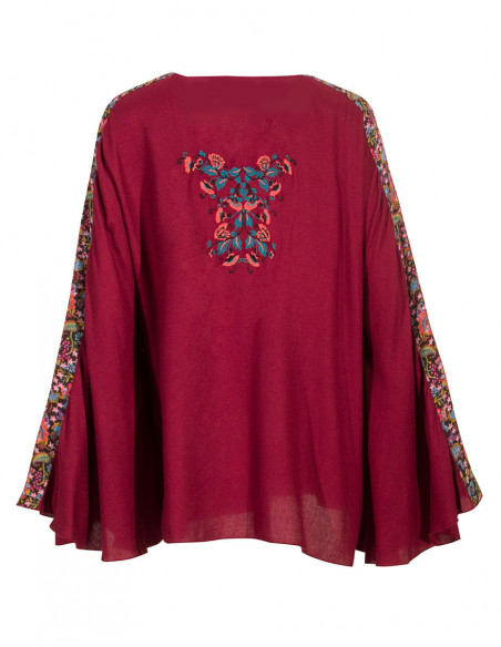 Poncho Viscose Brode Mousse Crepe