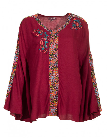 Poncho Viscose Brode Mousse Crepe