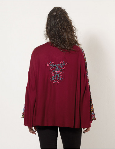 Poncho Viscose Brode Mousse Crepe